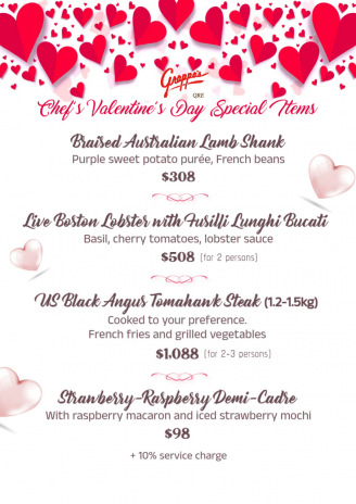 Grappa's QRE - Chef's Valentine's Day Special Items
